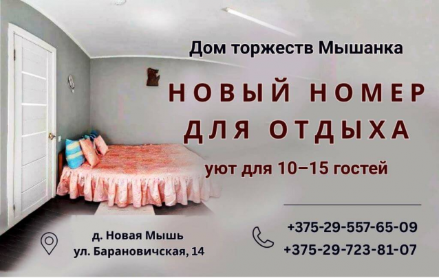 Новый номер для отдыха в МЫШАНКЕ